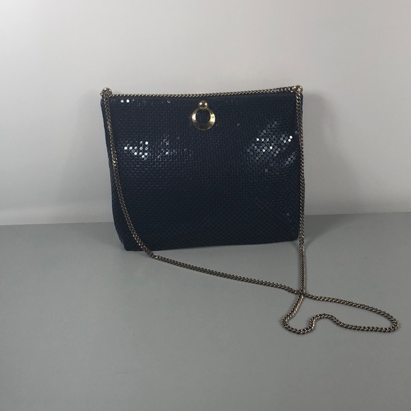 Whiting & Davis Handbags - RARE VtG Whiting & Davis Navy Blue Purse Clutch
